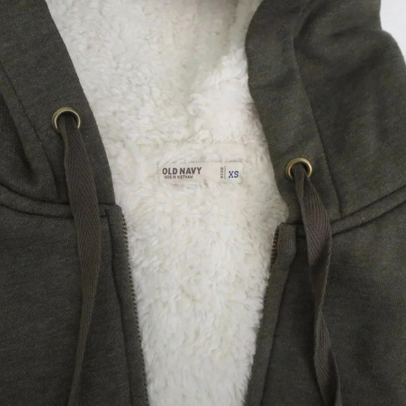 Old Navy Sherpa Fur Jacket Size XS Hoodie Green - Picture 4 of 6